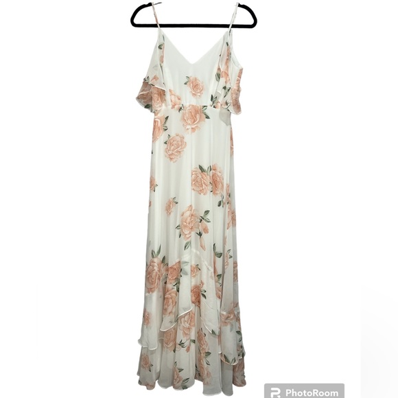 Lulus wedding guest floral ruffle dress size small - Picture 3 of 7